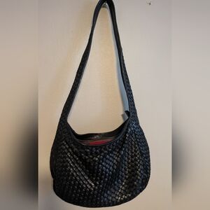 Robert Zur Black Woven Leather Hobo Bag